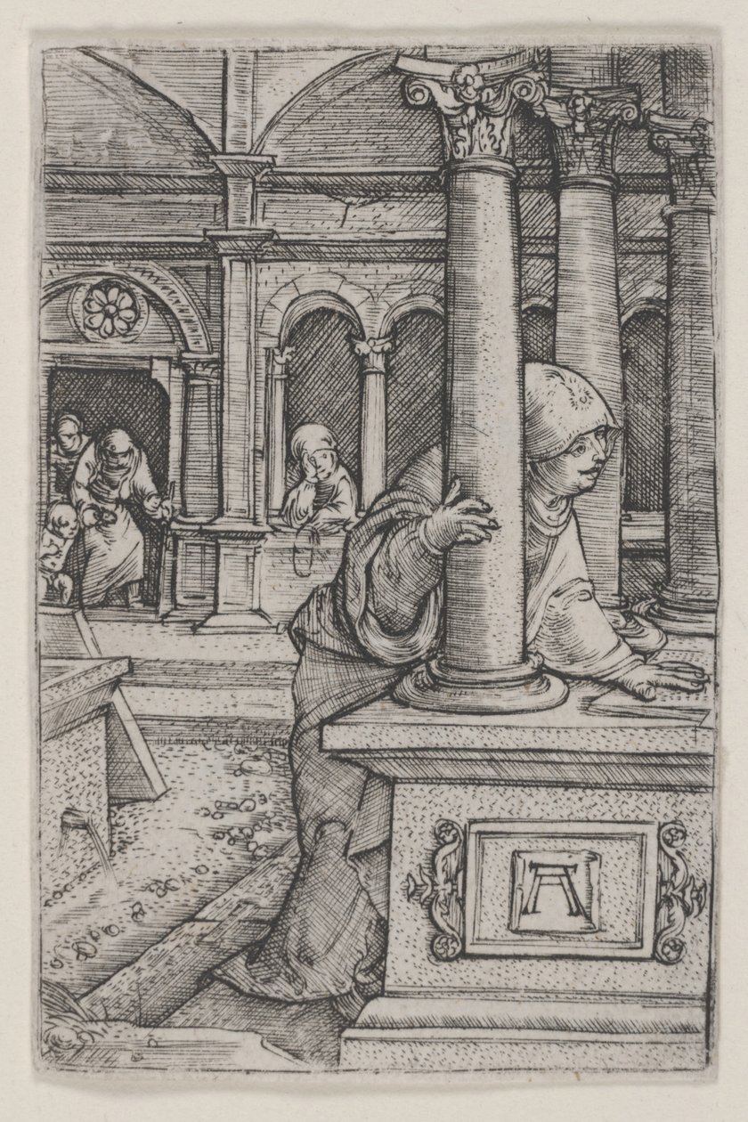 De Maagd op zoek naar Jezus in de Tempel door Albrecht Altdorfer