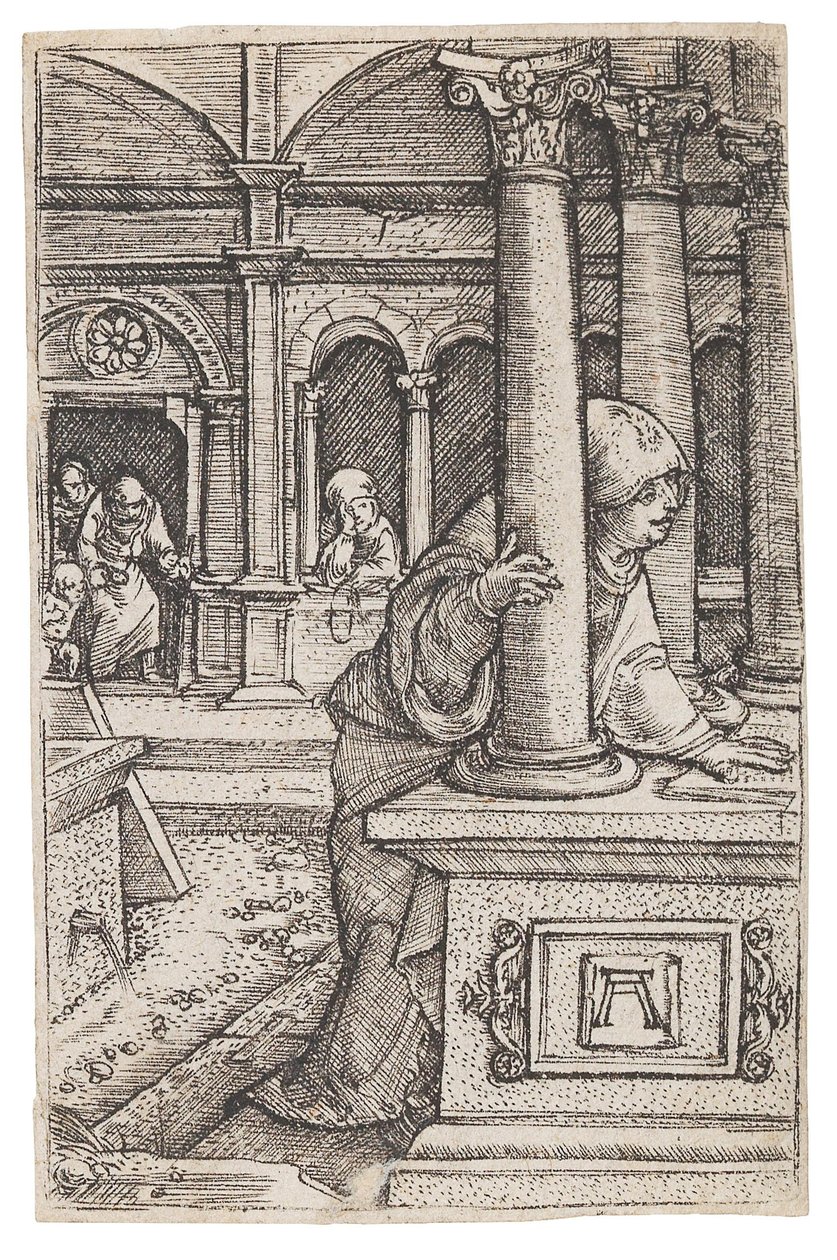 Maagd Maria op zoek naar de twaalfjarige Jezus in de Tempel, c. 1519 door Albrecht Altdorfer
