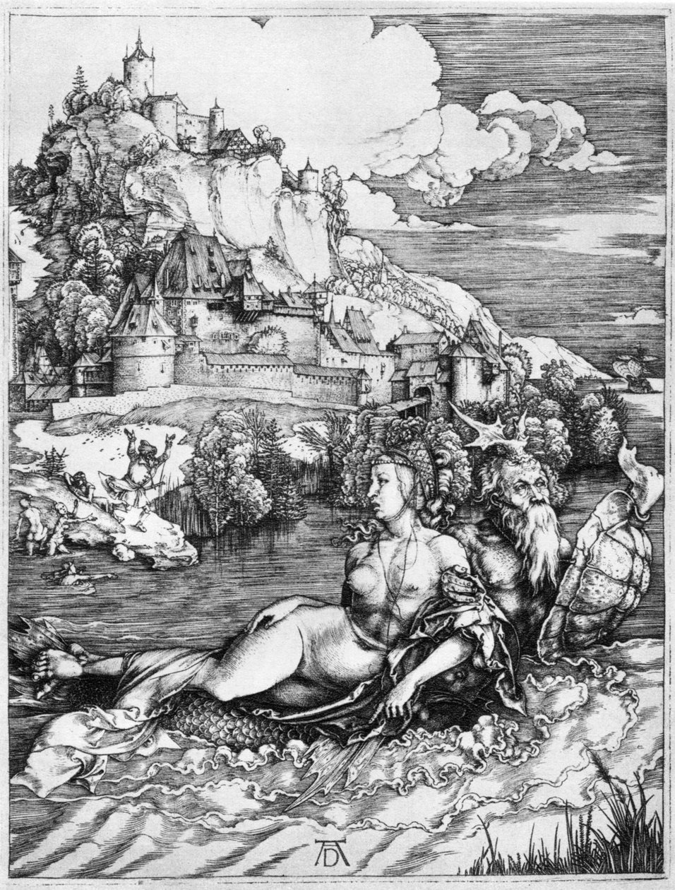 Een zeemonster dat een prinses wegvoert, 1500, 1936 door Albrecht Dürer