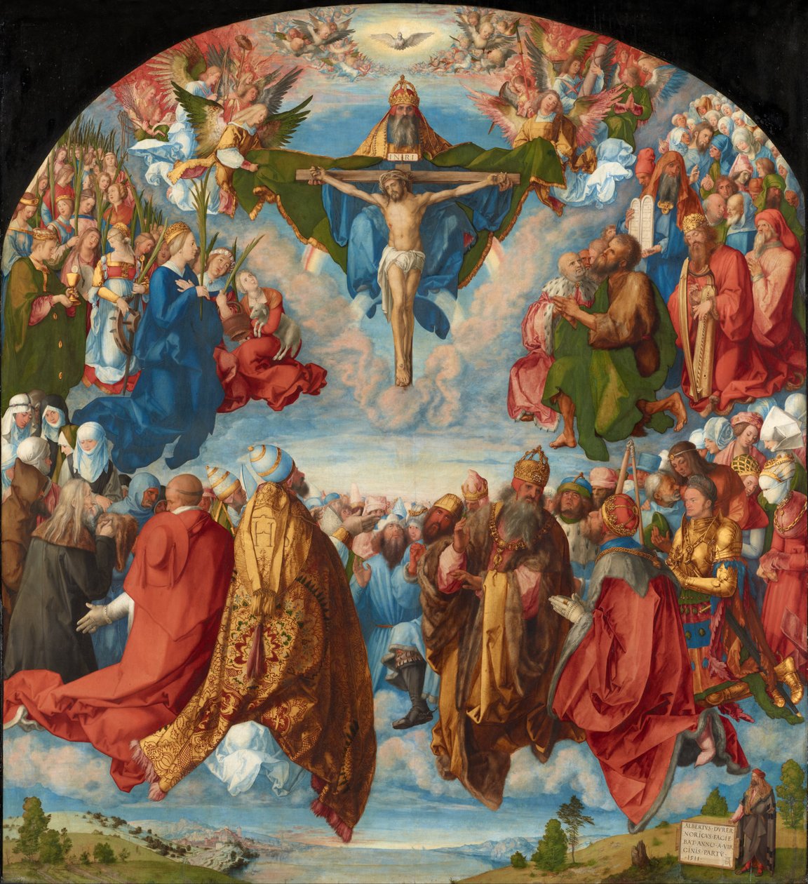 Aanbidding van de Drie-eenheid  door Albrecht Dürer