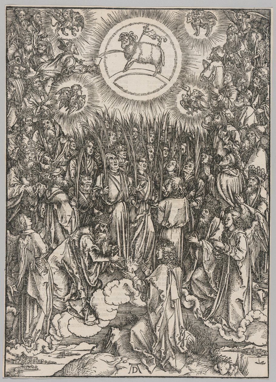 Apocalyps: De aanbidding van het lam—Het lied van de uitverkorenen door Albrecht Dürer