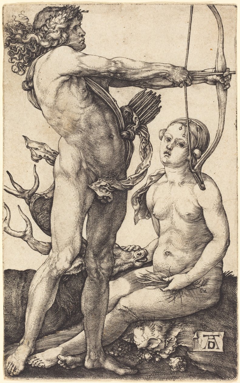Apollo en Diana door Albrecht Dürer
