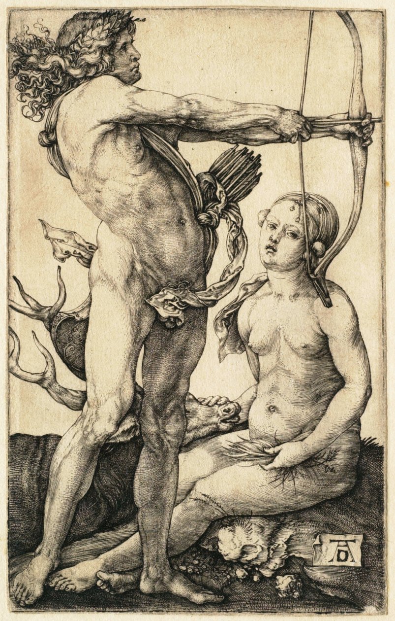Apollo en Diana door Albrecht Dürer