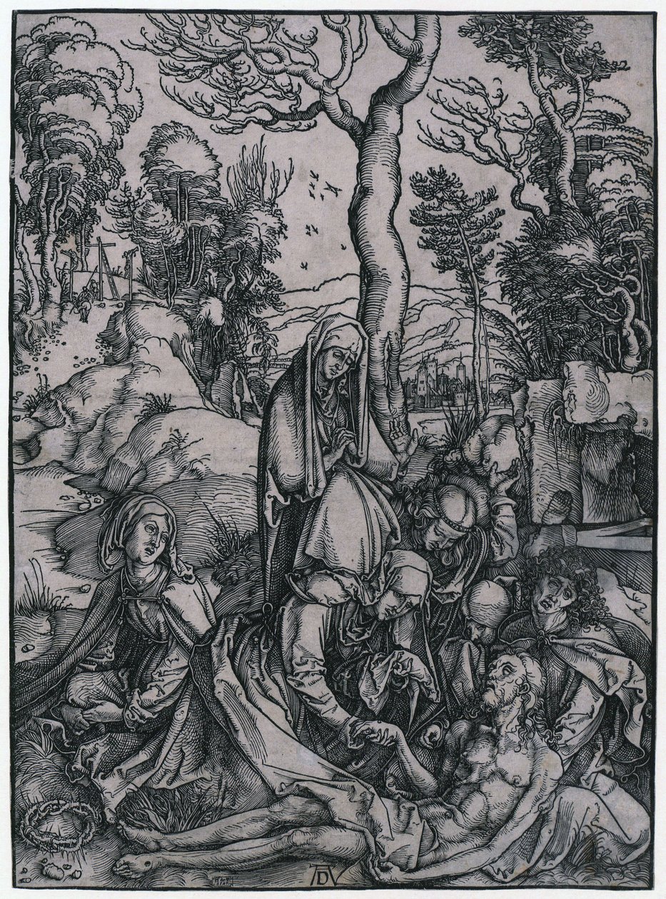 De Bewening van Christus, blad 9 uit de reeks „De Grote Passie” door Albrecht Dürer