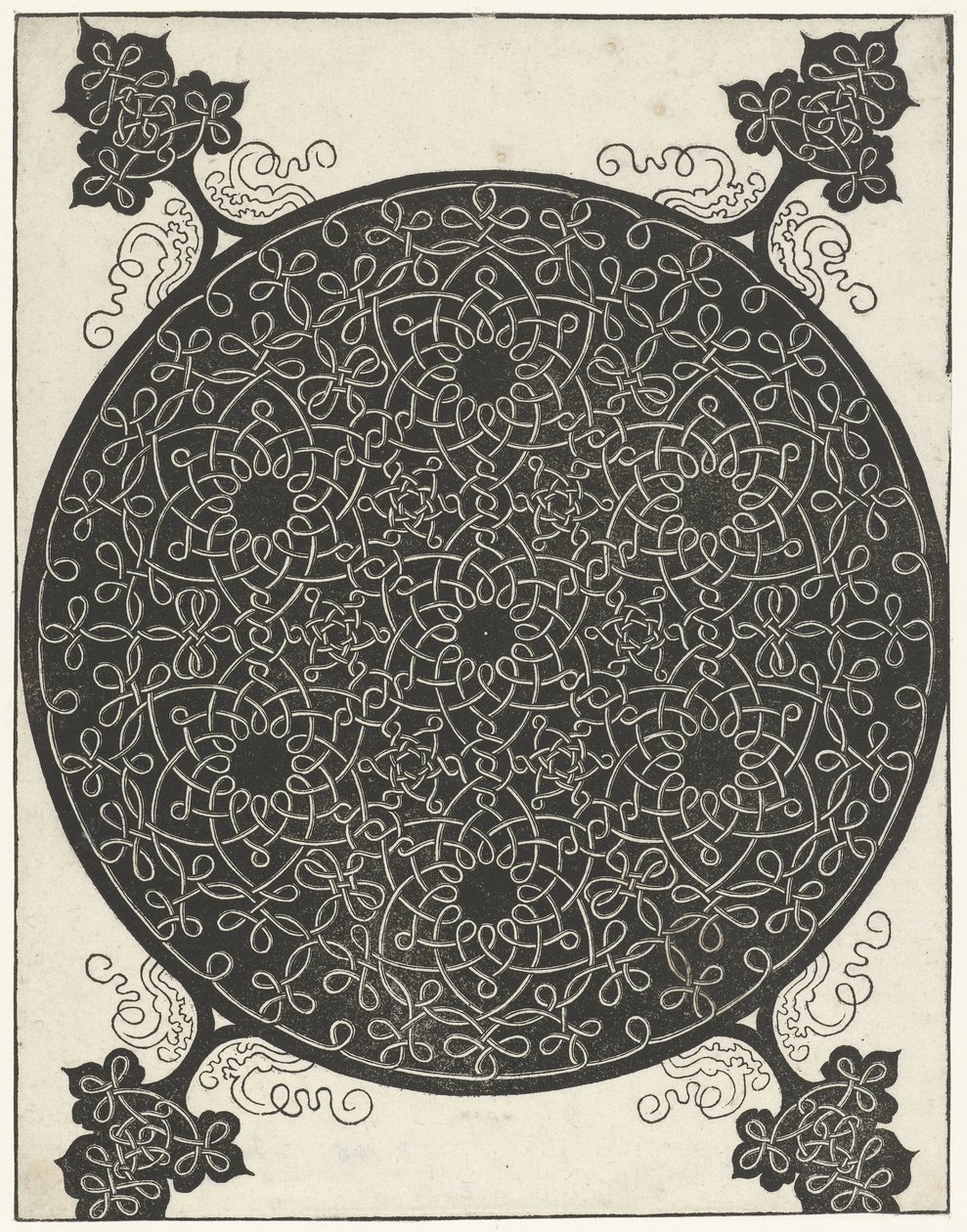 Borduurvoorbeeld met zeven bloemvormige motieven door Albrecht Dürer