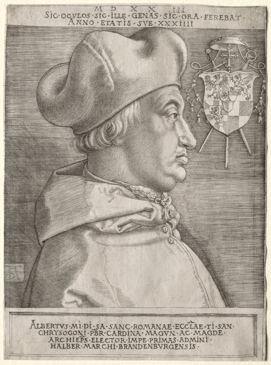 Kardinaal Albrecht van Brandenburg - De Grote Plaat door Albrecht Dürer