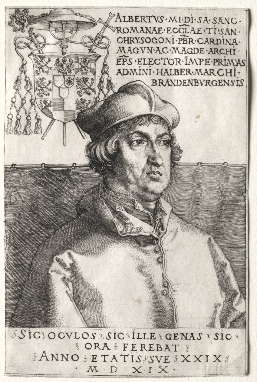 Kardinaal Albrecht van Brandenburg – Het kleine bord door Albrecht Dürer