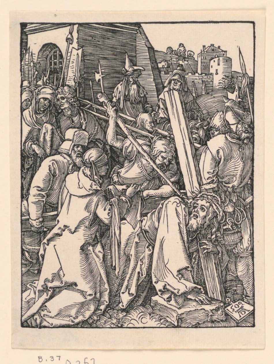 Christus draagt het kruis, uit de serie De Kleine Passie door Albrecht Dürer