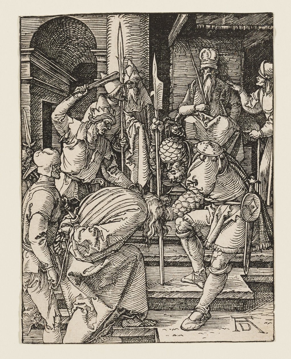 Christus wordt voor de hogepriester gebracht door Albrecht Dürer