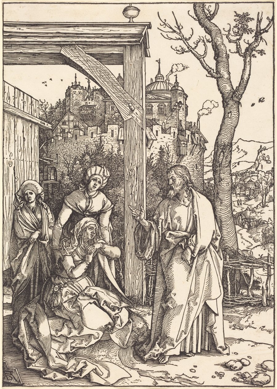 Christus neemt afscheid van zijn moeder door Albrecht Dürer
