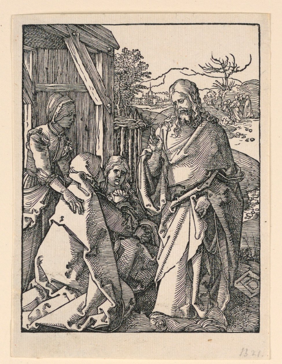Christus Neemt Afscheid van Zijn Moeder, uit De Kleine Passie Serie door Albrecht Dürer