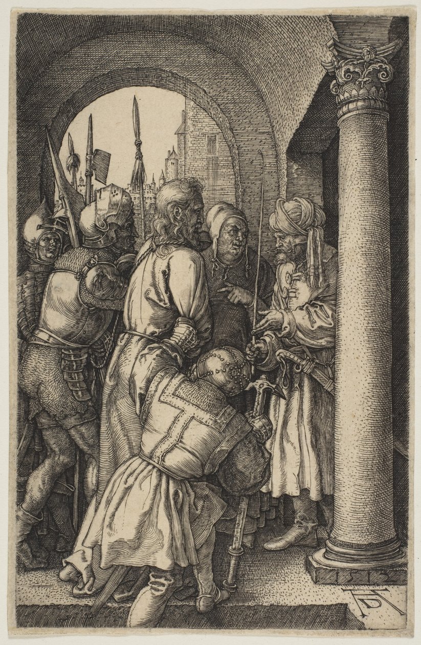 Christus voor Pilatus, uit "The Passion" door Albrecht Dürer