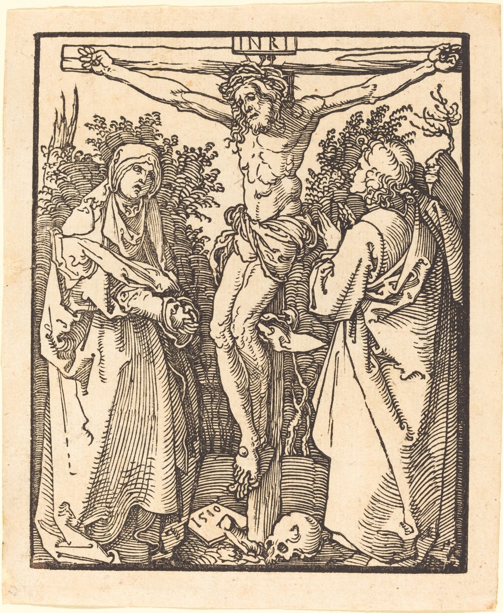 Christus aan het kruis met Maria en Sint Jan, 1510 door Albrecht Dürer