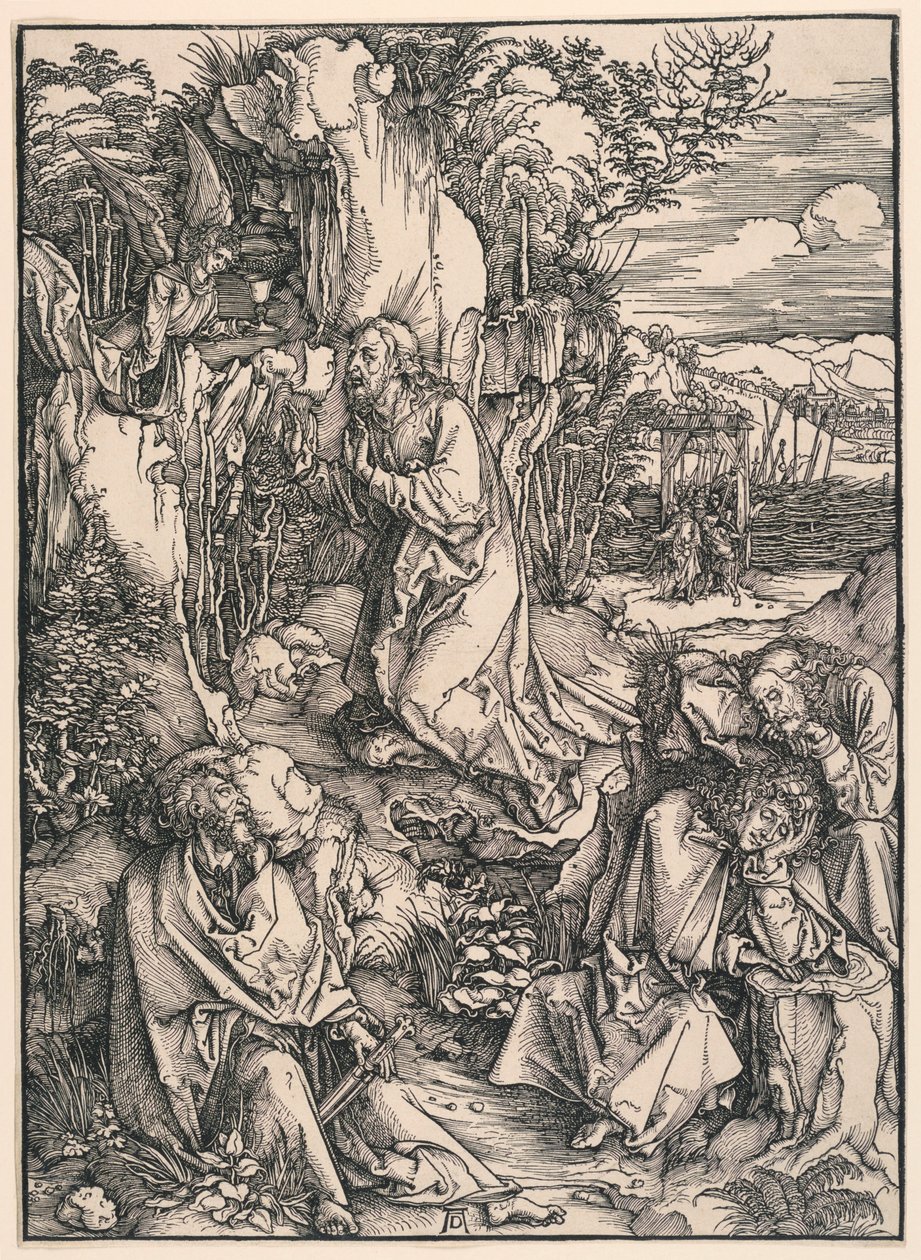 Christus op de Olijfberg (Agonie in de tuin), uit de Grote Passie door Albrecht Dürer