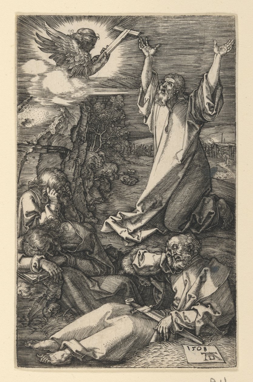 Christus op de Olijfberg, uit De gegraveerde Passie door Albrecht Dürer