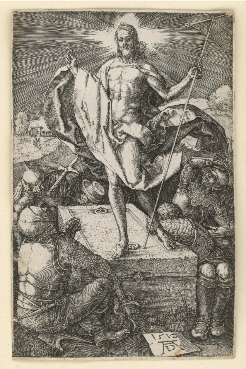 De opstanding van Christus (Passie in kopergravure) door Albrecht Dürer