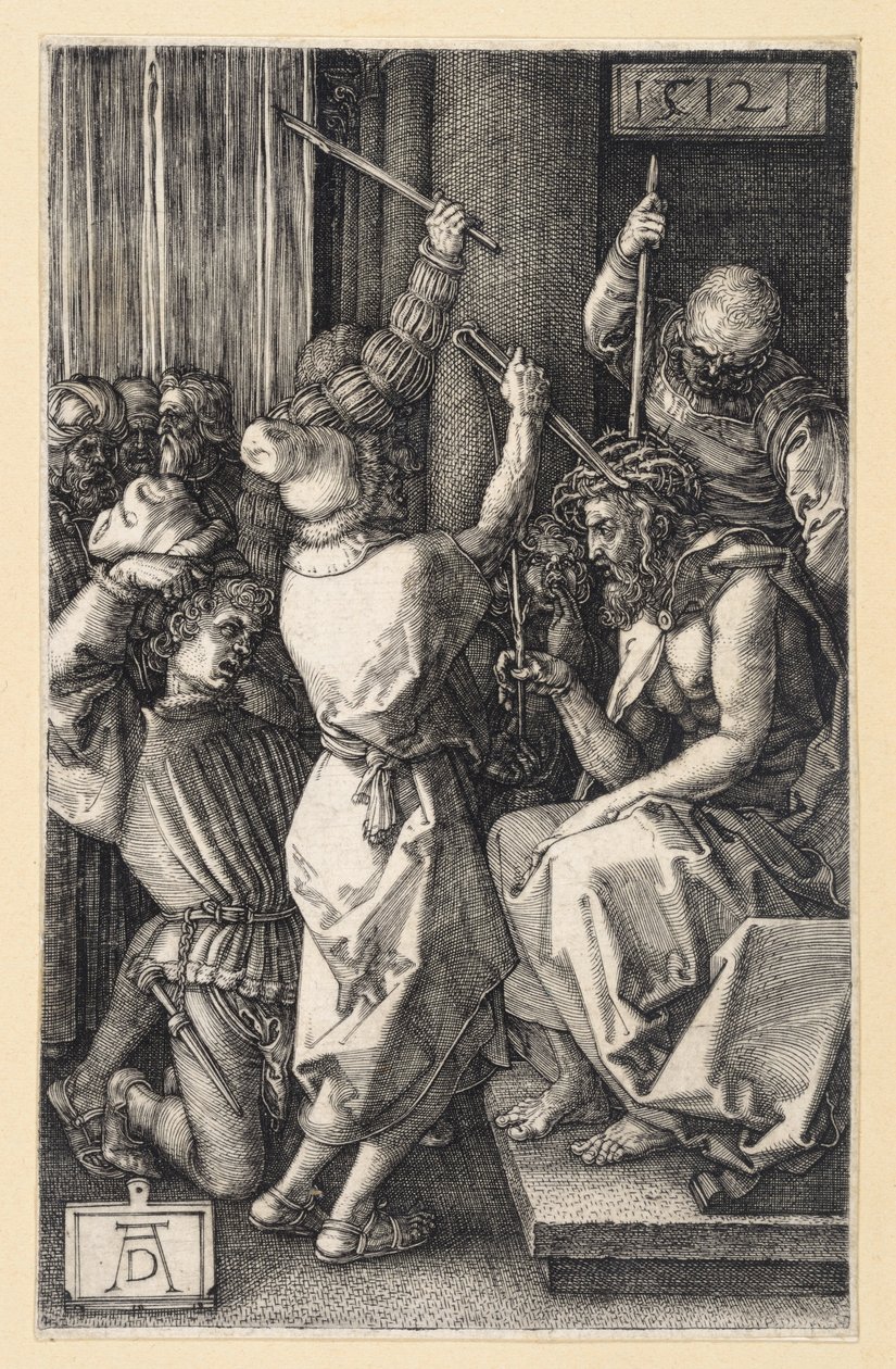 De doornenkroning van Christus (Gegraveerde Passie) door Albrecht Dürer
