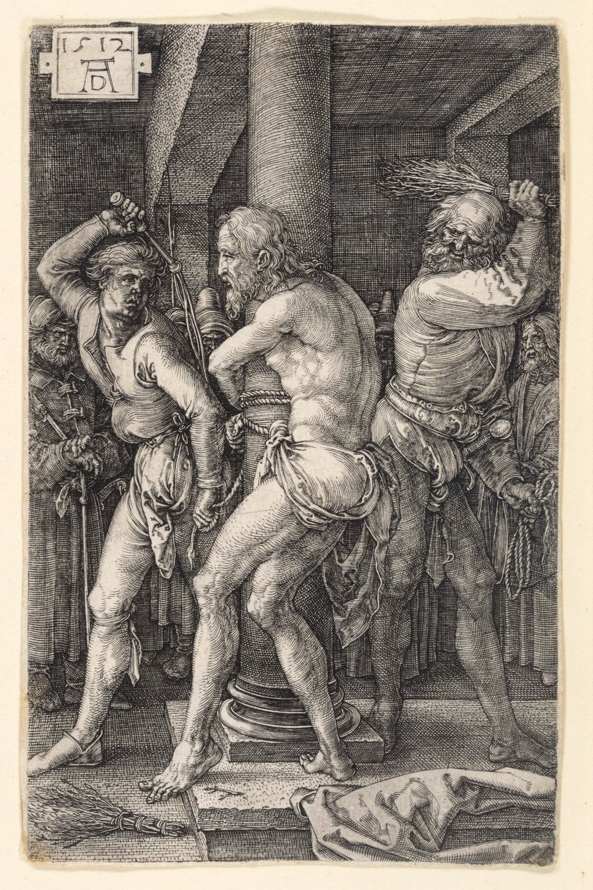 De geseling van Christus (Passie in kopergravure) door Albrecht Dürer