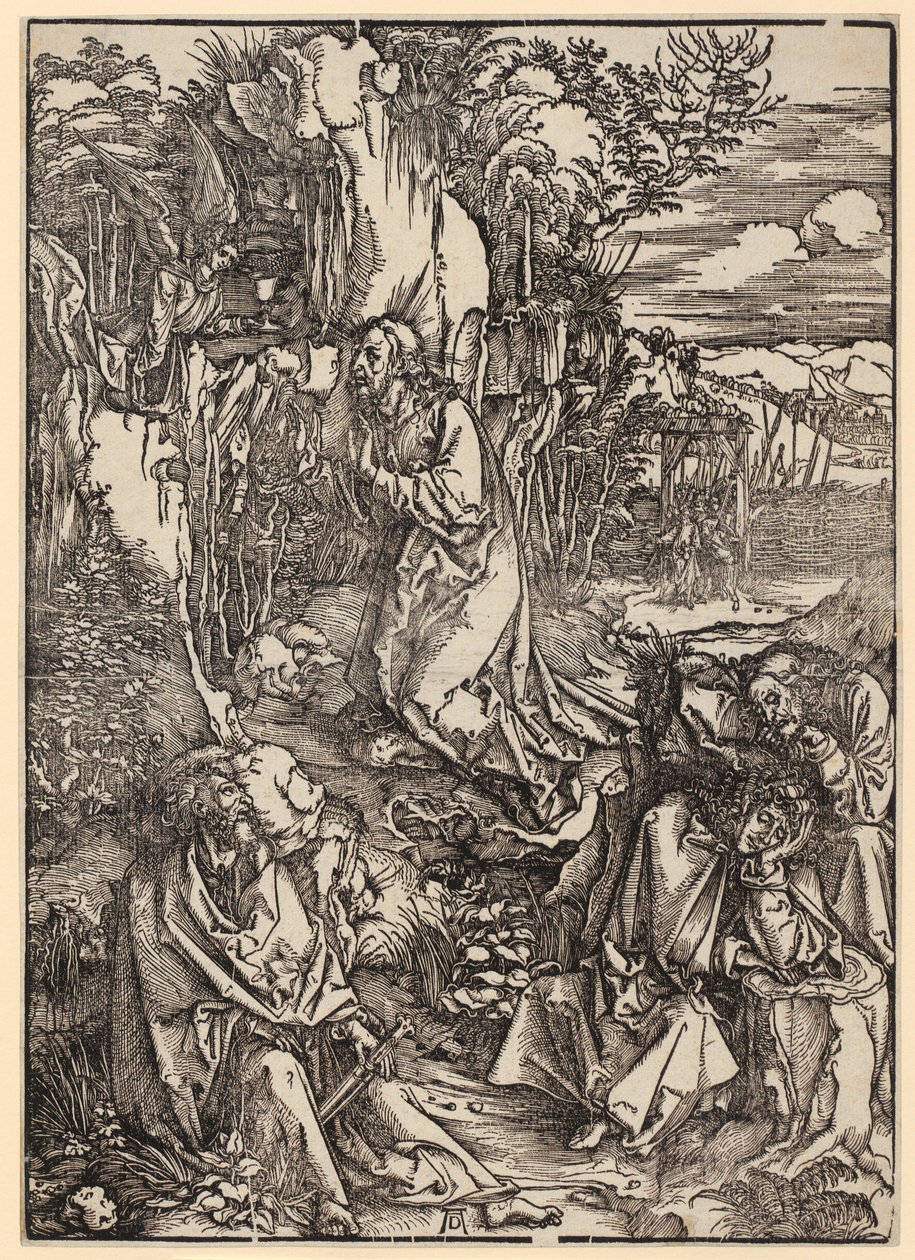 Christus op de Olijfberg, blad 3 uit de serie „De Grote Passie“ door Albrecht Dürer