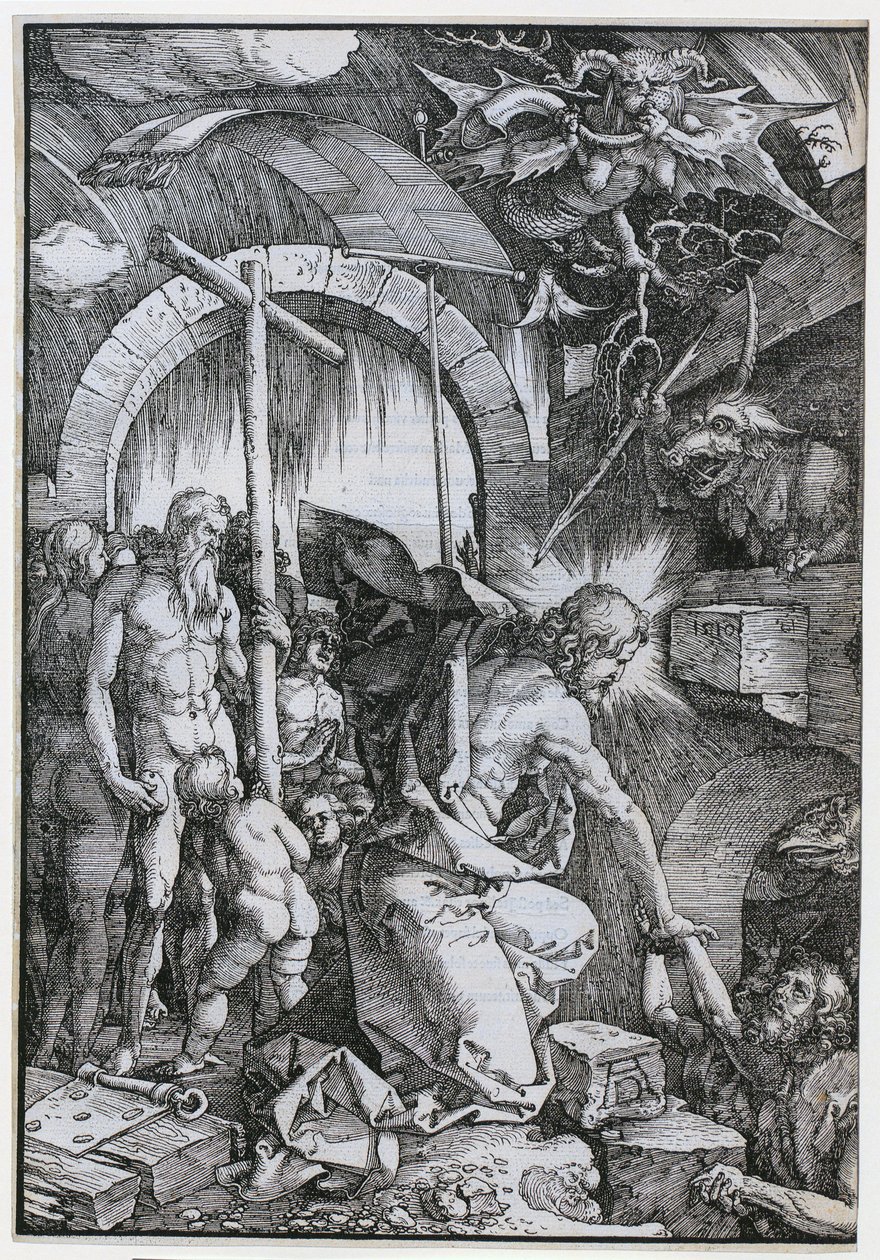 Christus in de voorhel, blad 11 uit de serie „De Grote Passie“ door Albrecht Dürer
