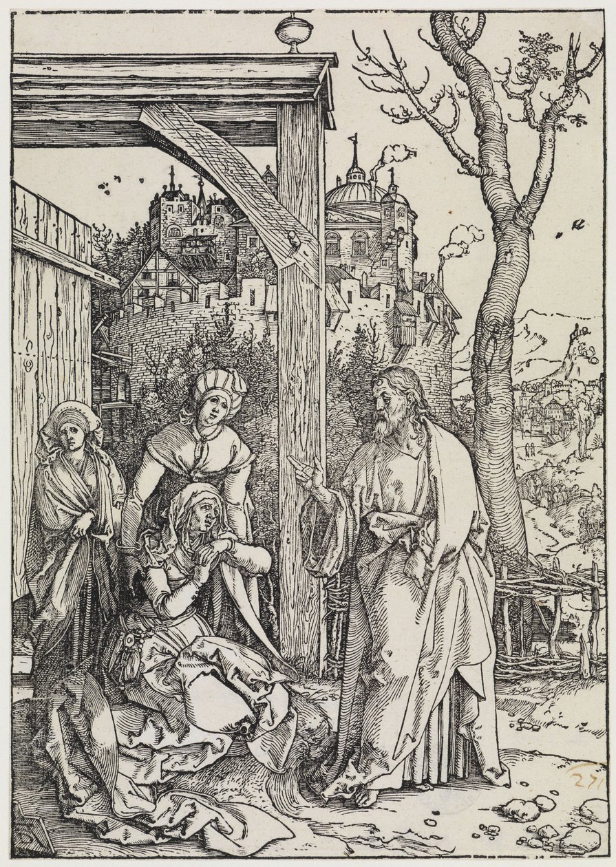 Christus neemt afscheid van zijn moeder door Albrecht Dürer