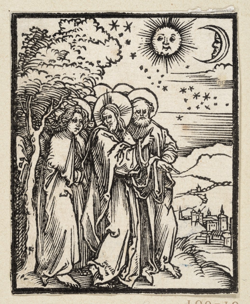 Christus toont zijn discipelen de tekenen aan de hemel (uit: Postilla, 43 houtsneden) door Albrecht Dürer