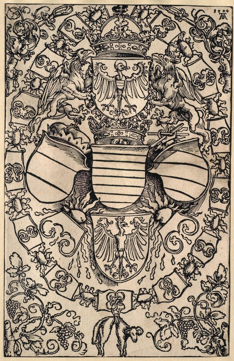 Wapen van Maximiliaan als koning der Romeinen door Albrecht Dürer