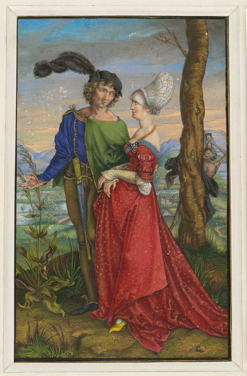 Het liefdespaar en de dood door Albrecht Dürer