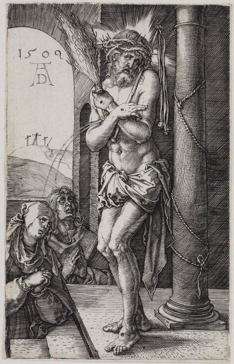 De Man van Smarten voor Maria en Johannes door Albrecht Dürer