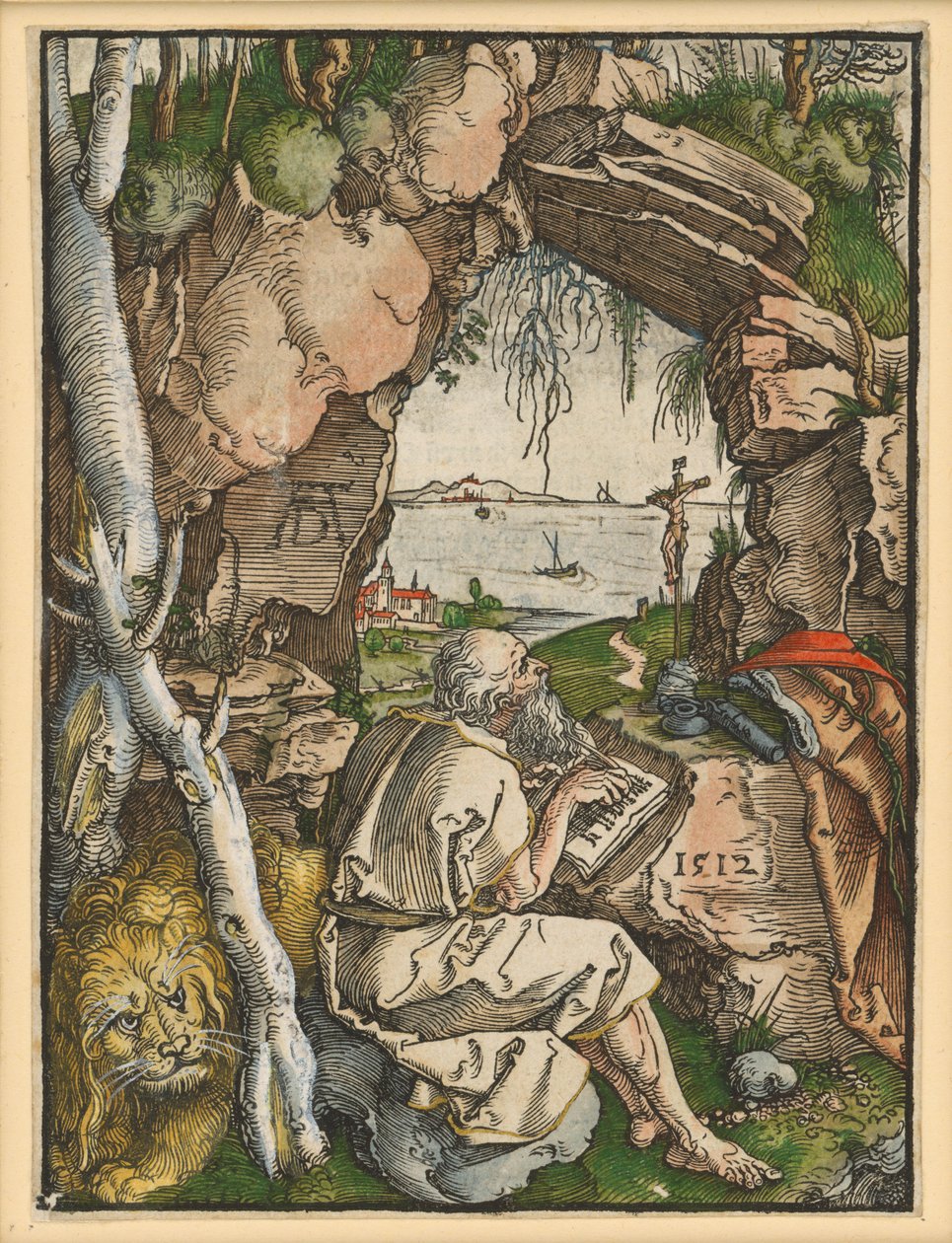 De heilige Hiëronymus in de rotsgrot door Albrecht Dürer