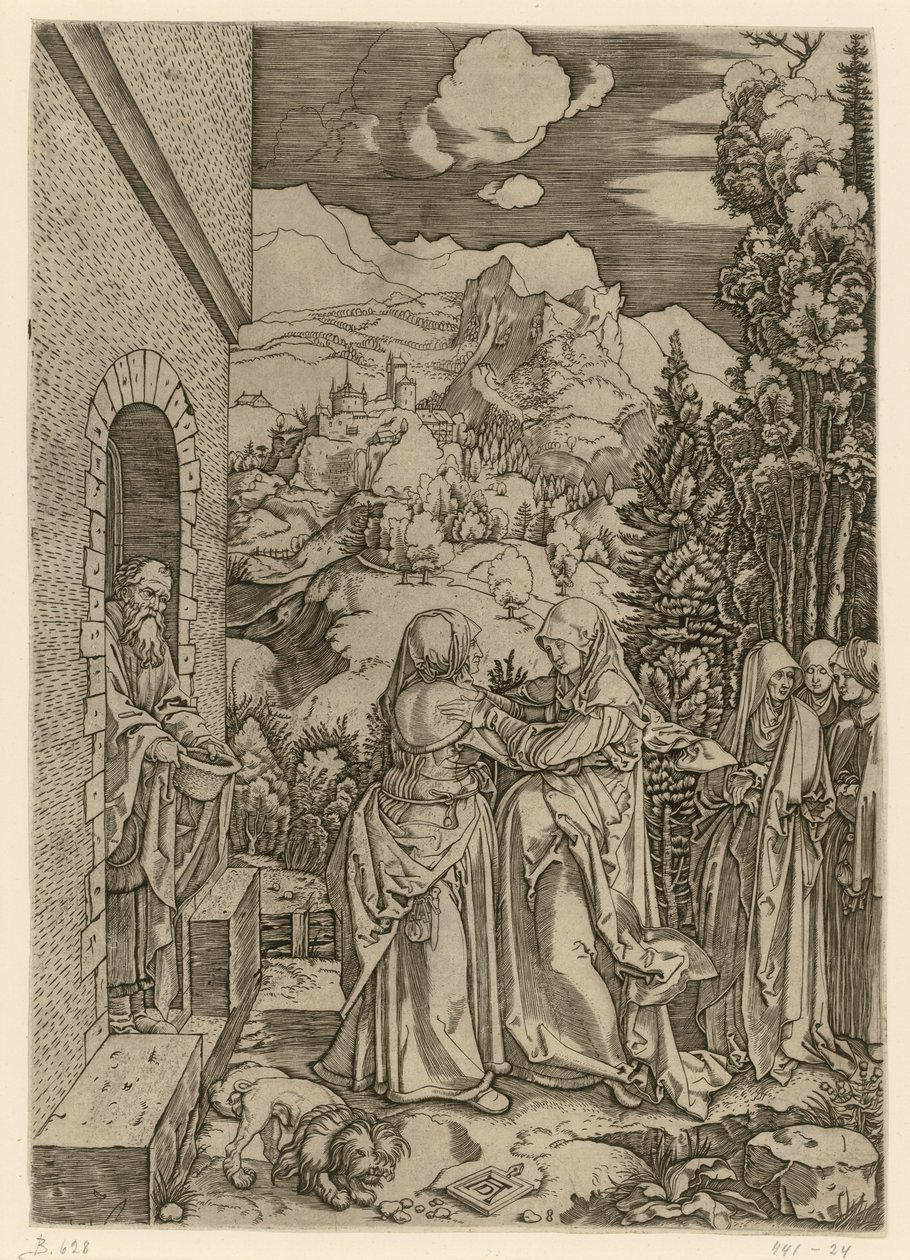 De Bezoeking (Het leven van Maria) door Albrecht Dürer