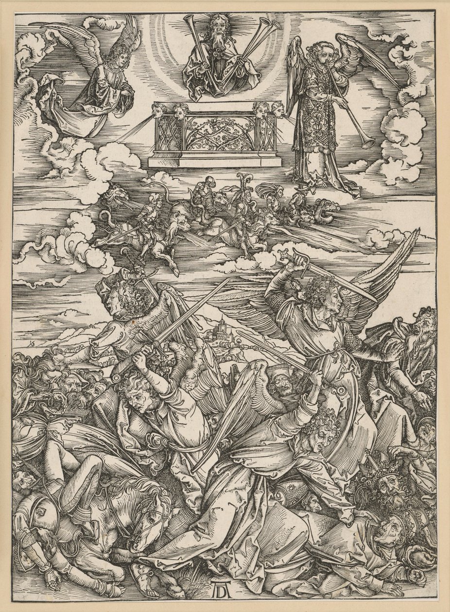 De vier wraakengelen (Openbaring) door Albrecht Dürer