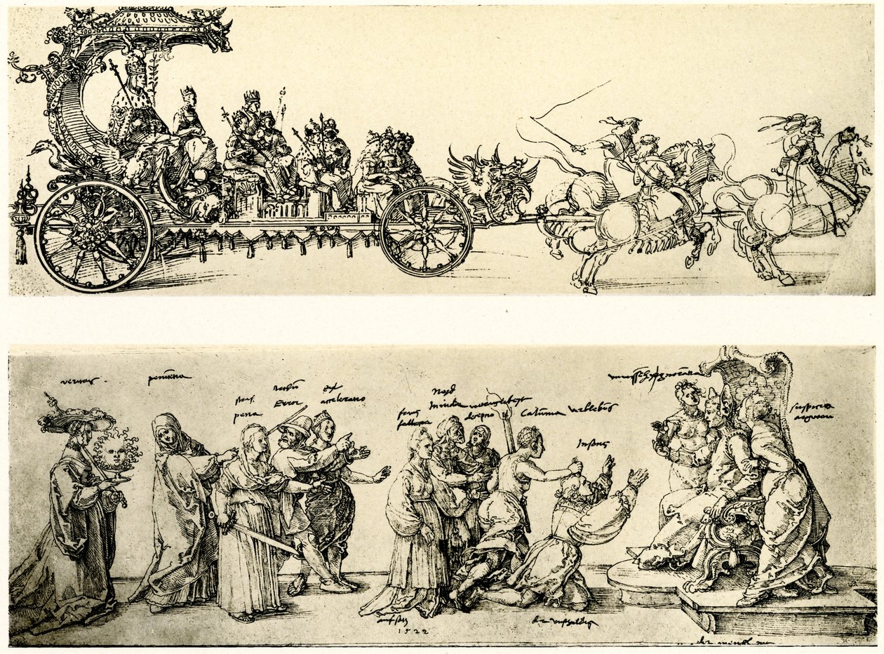 Ontwerp voor de wagen van keizer Maximiliaan I door Albrecht Dürer