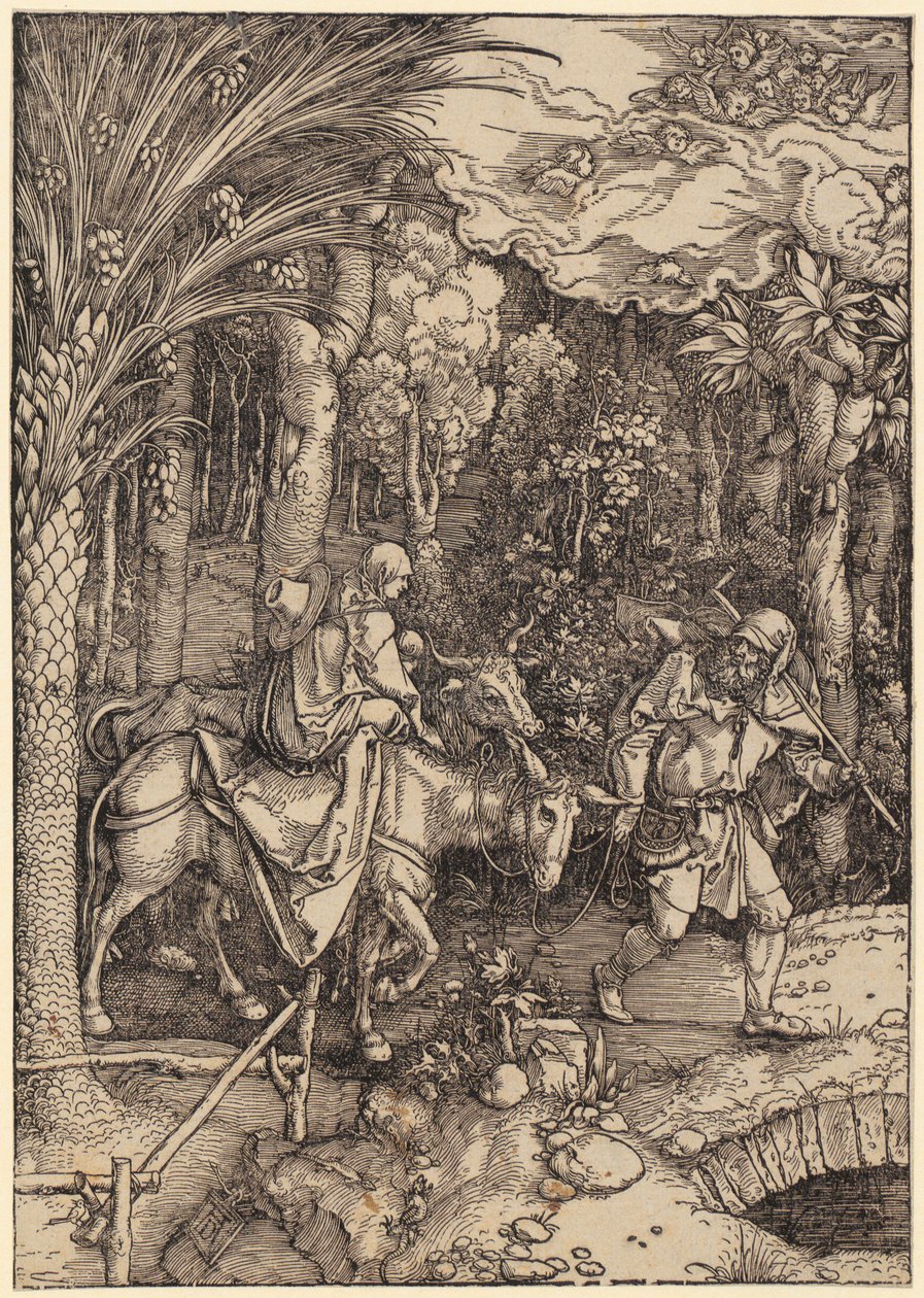 Vlucht naar Egypte, blad 14 van de serie „Het leven van Maria” door Albrecht Dürer