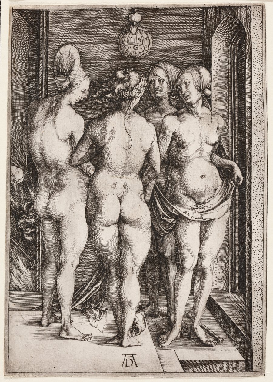 Vier naakte vrouwen (De vier heksen) door Albrecht Dürer