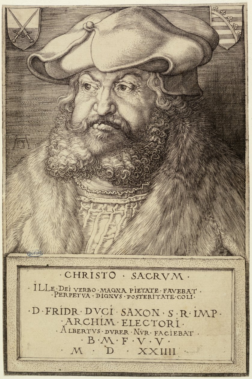 Frederik de Wijze, keurvorst van Saksen (Bartsch 104) door Albrecht Dürer