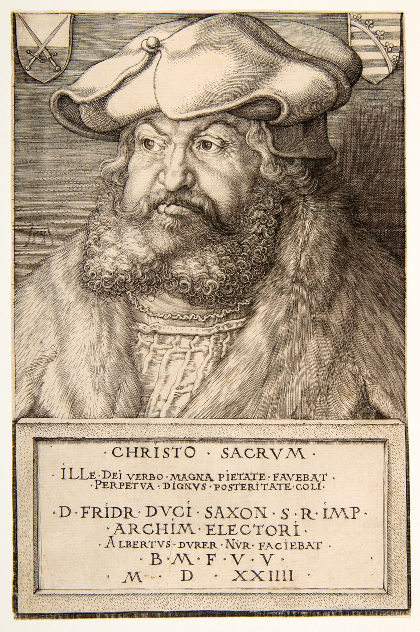 Frederik de Wijze, keurvorst van Saksen, pub. 1524 door Albrecht Dürer