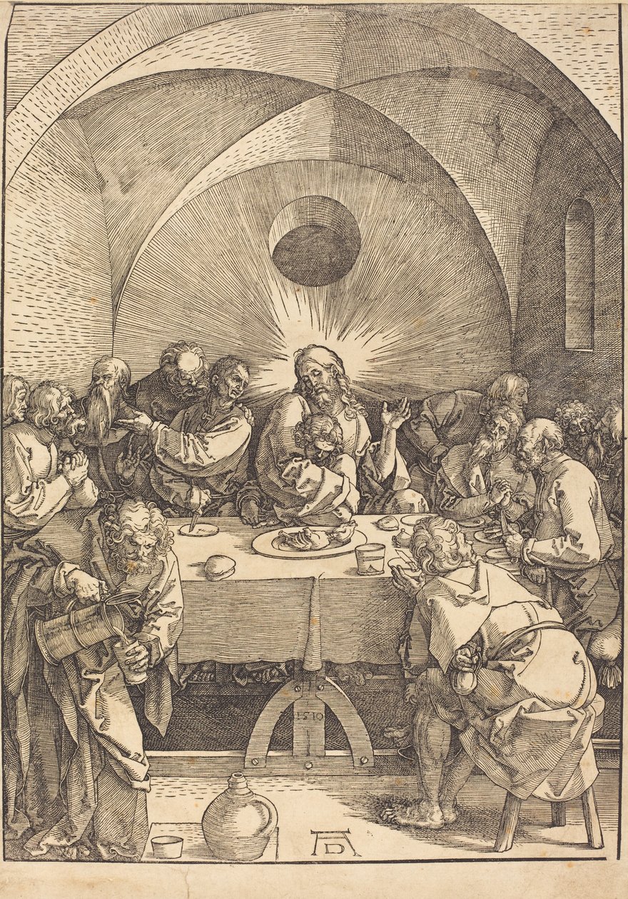 Frans:  La Cène De grote passie: 01. Laatste avondmaal door Albrecht Dürer