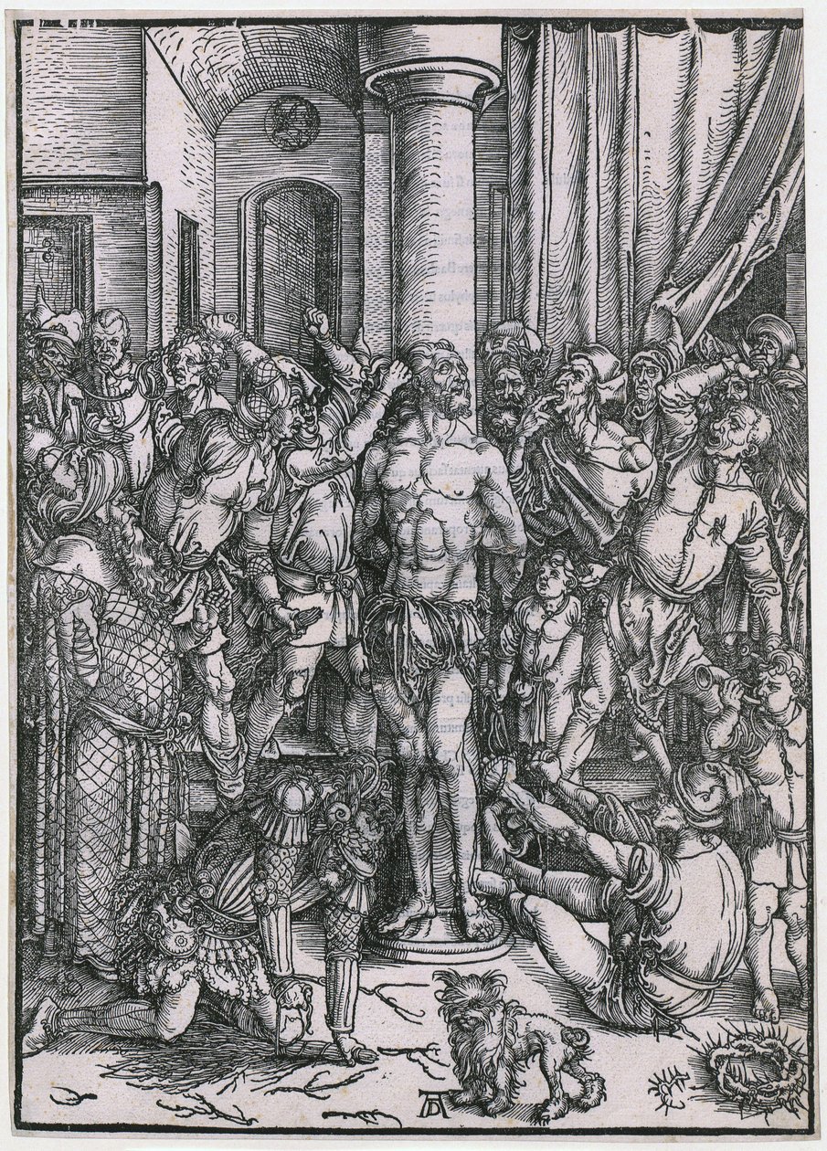 Geseling van Christus, blad 5 uit de reeks „De Grote Passie” door Albrecht Dürer