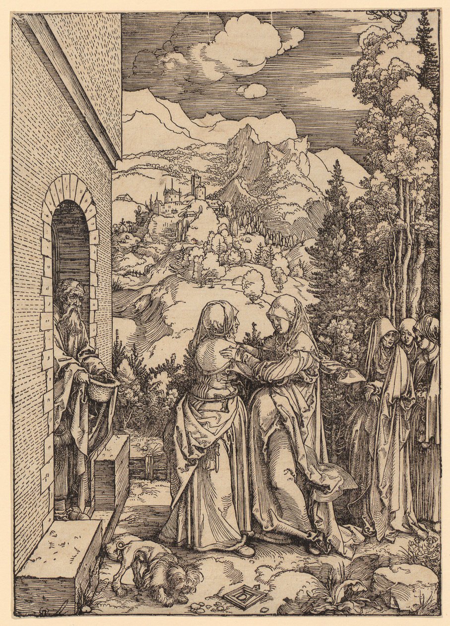 Heimsuchung, blad 9 van de serie „Het leven van Maria” door Albrecht Dürer