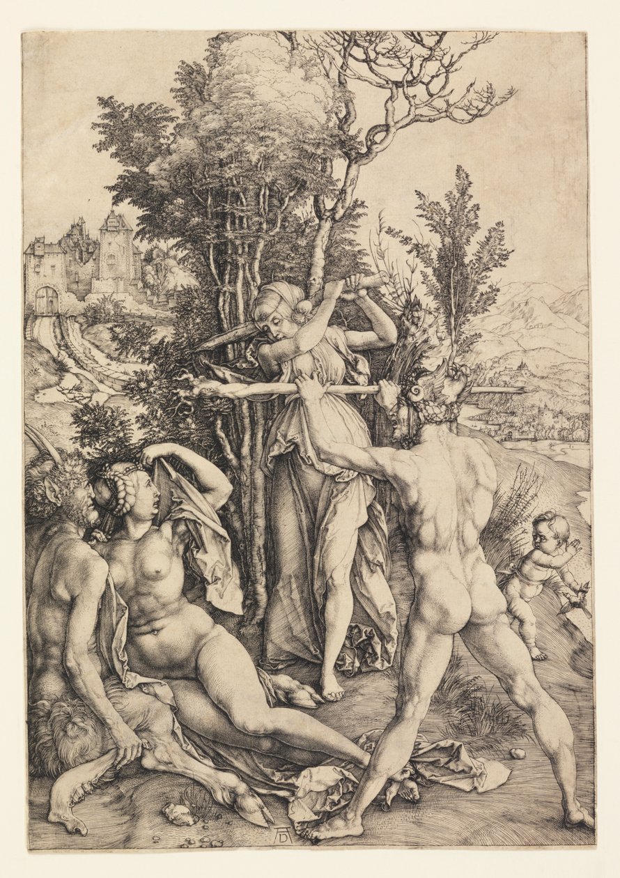 Hercules op de Kruising (De Gevolgen van Jaloezie) door Albrecht Dürer