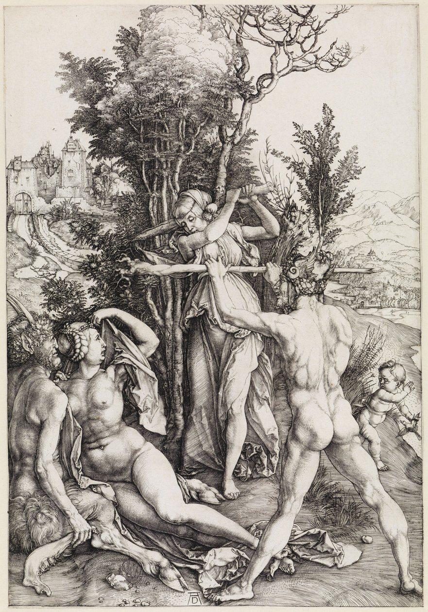 Hercules op het kruispunt (De jaloezie) door Albrecht Dürer
