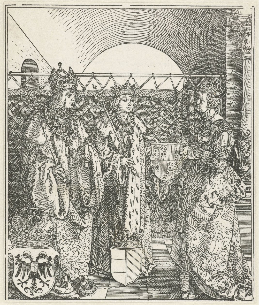 Het Spaanse huwelijk: Filips de Schone trouwt met Johanna van Castilië door Albrecht Dürer