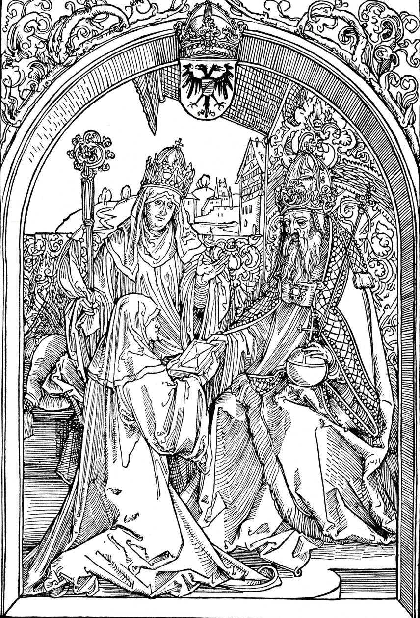 Hrotsvitha Presenteert Haar Boek aan Keizer Otto I, 1501 1906 door Albrecht Dürer