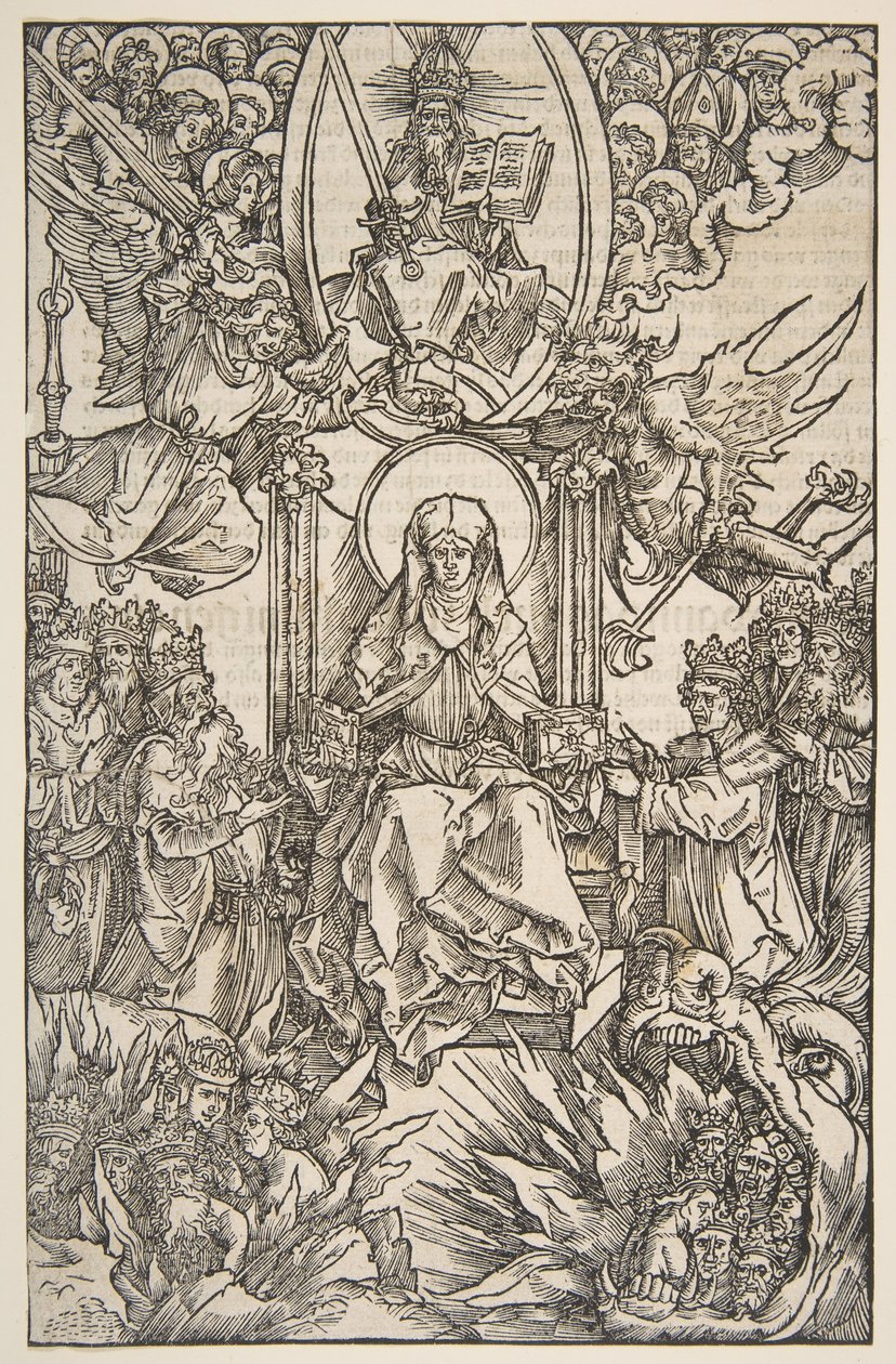 Illustratie uit Revelations Sancte Birgitte, Koberger Neurenberg 1502 Duitse Tekst door Albrecht Dürer