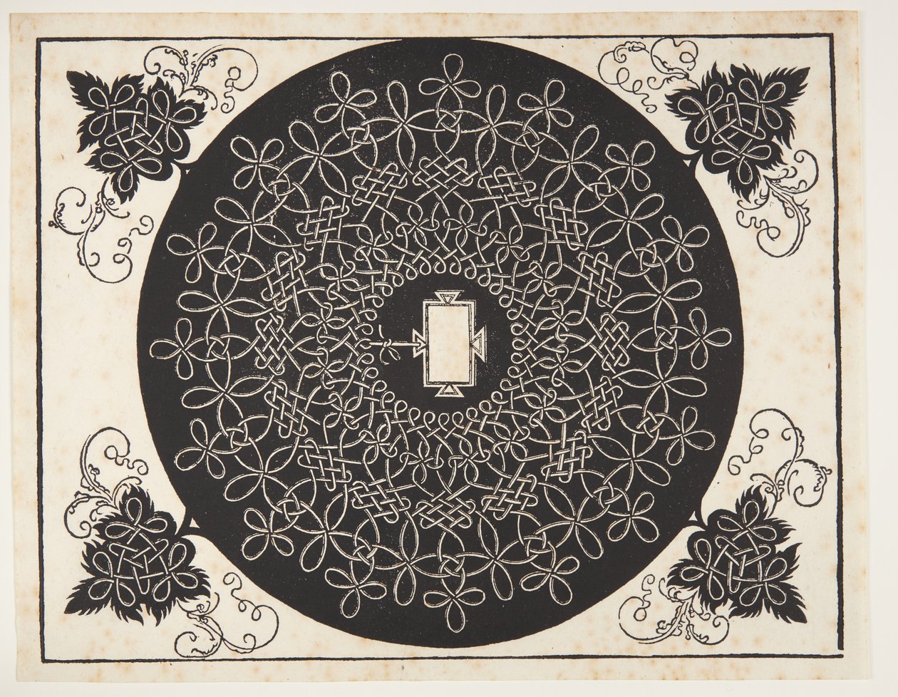 Verstrengeld koordpatroon met langwerpig schild door Albrecht Dürer