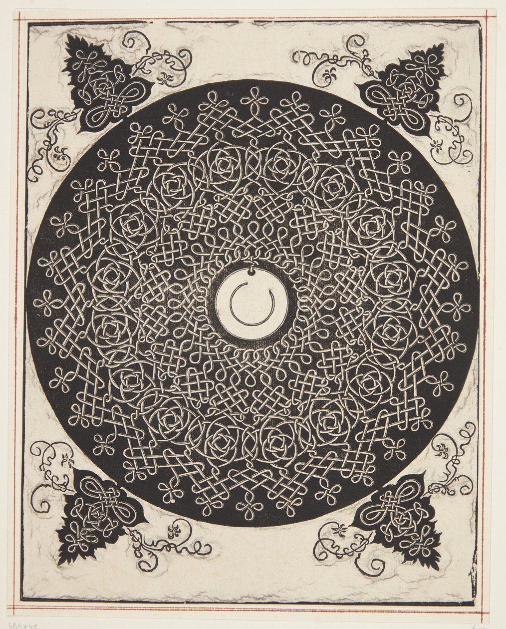 Verstrengeld koordpatroon met witte medaillon door Albrecht Dürer