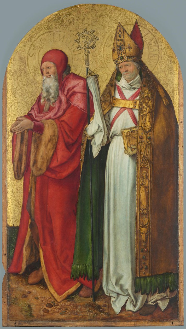 Het Jabach-altaar: de heiligen Simeon en Lazarus door Albrecht Dürer