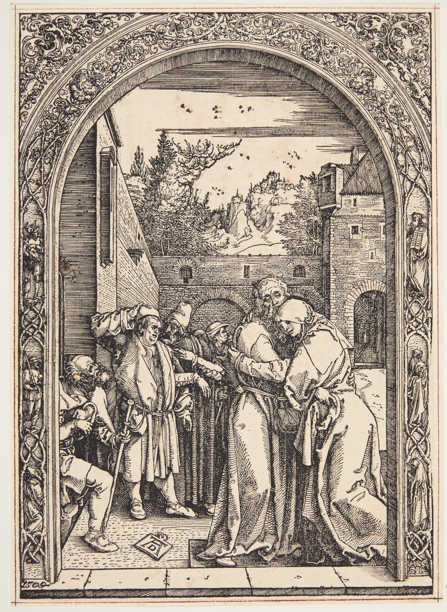 Joachim en Sint Anna ontmoeten elkaar bij de Gouden Poort door Albrecht Dürer
