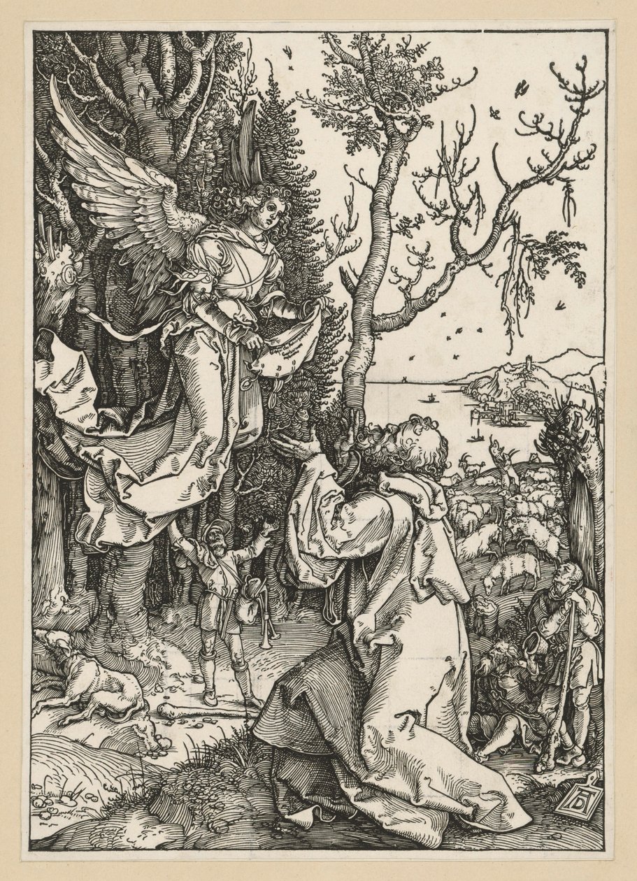 Joachim en de engel (Leven van Maria) door Albrecht Dürer